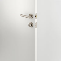 Iver Door Handle Puerto Rose Round Satin Nickel Seperate Privacy Kit