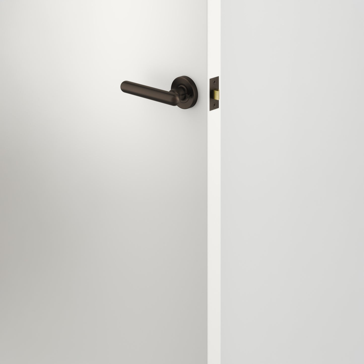 Iver Door Handle Puerto Rose Round Signature Brass Inbuilt Privacy Kit
