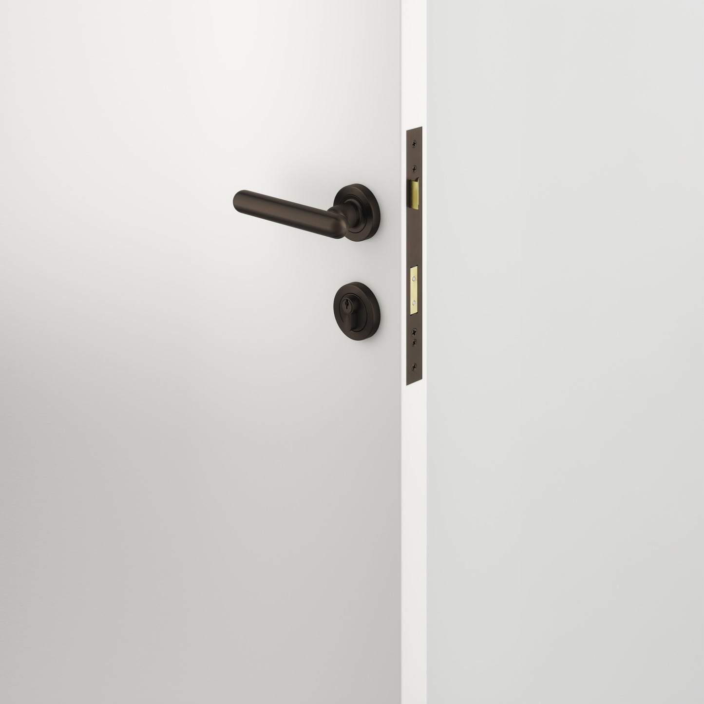 Iver Door Handle Puerto Rose Round Signature Brass Key / Key Entrance Kit