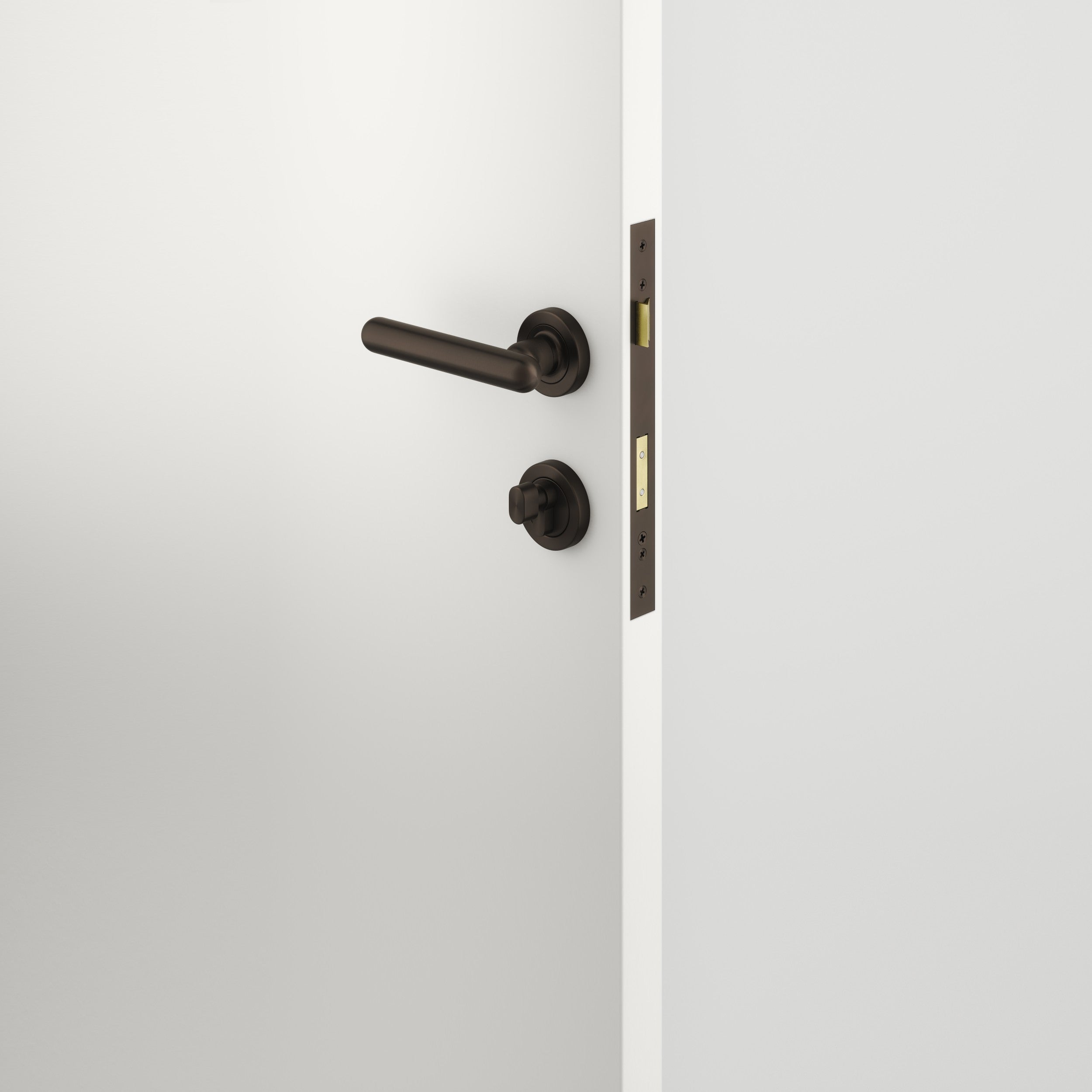 Iver Door Handle Puerto Rose Round Signature Brass Key / Thumb Entrance Kit