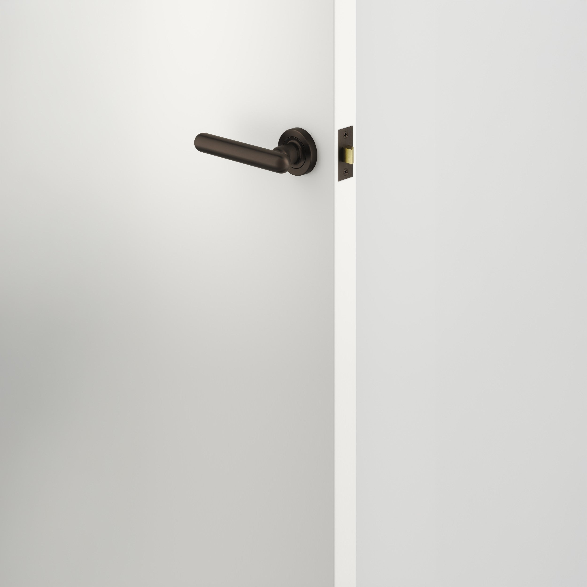 Iver Door Handle Puerto Rose Round Signature Brass Passage Kit