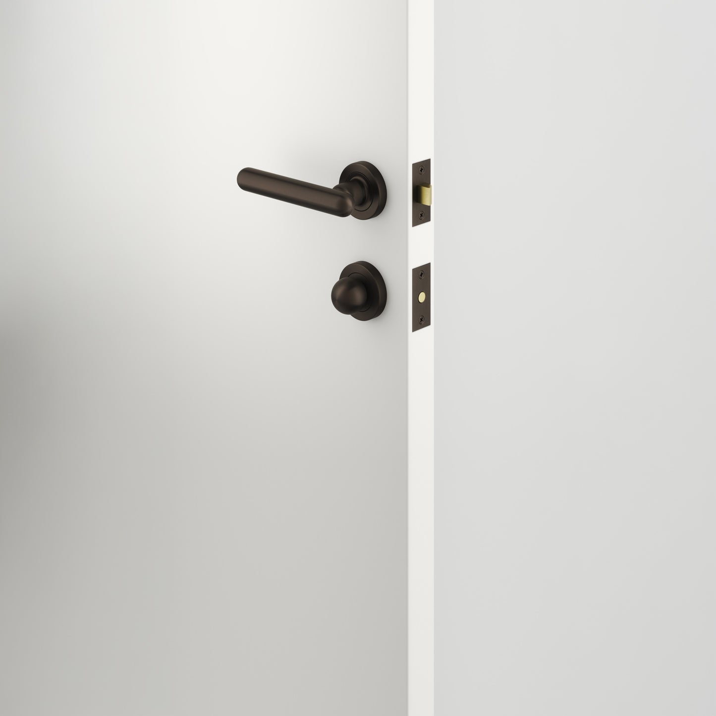 Iver Door Handle Puerto Rose Round Signature Brass Seperate Privacy Kit