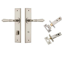 Iver Door Handle Sarlat Chamfered Privacy Satin Nickel Privacy Kit
