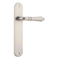 Iver Door Handle Sarlat Oval Latch Pair Satin Nickel