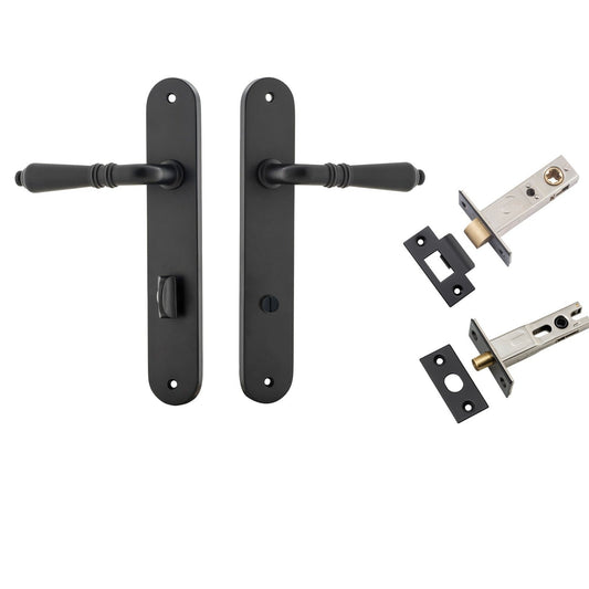 Iver Door Handle Sarlat Oval Privacy Matt Black Inbuilt Privacy Kit