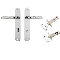 Iver Door Handle Sarlat Oval Privacy Polished Chrome Inbuilt Privacy Kit
