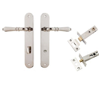 Iver Door Handle Sarlat Oval Privacy Polished Nickel Inbuilt Privacy Kit