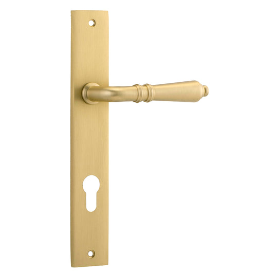 Iver Door Handle Sarlat Rectangular Euro Brushed Gold PVD