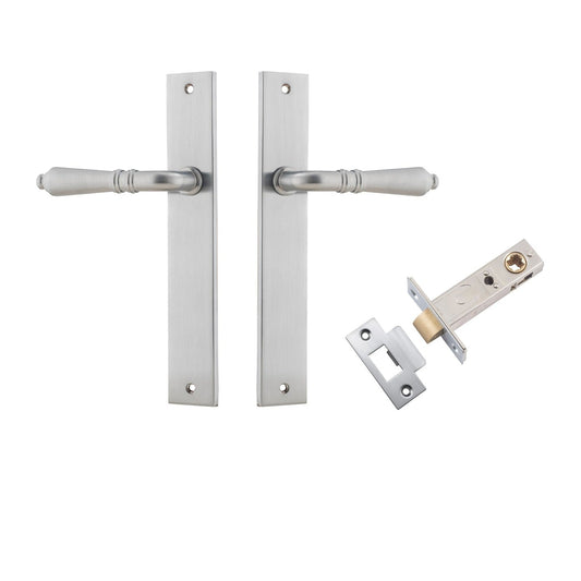 Iver Door Handle Sarlat Rectangular Latch Brushed Chrome Passage Kit