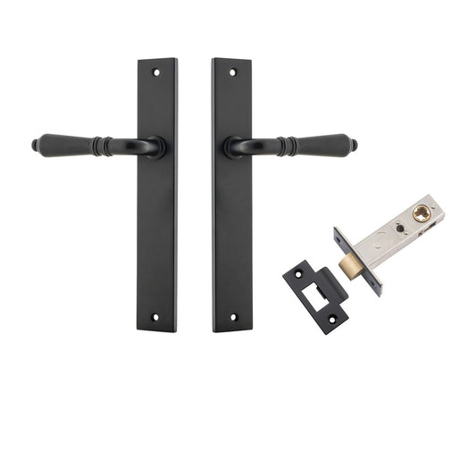 Iver Door Handle Sarlat Rectangular Latch Matt Black Passage Kit