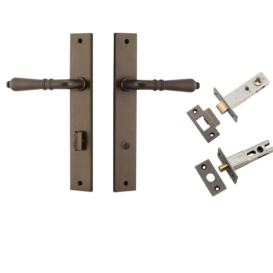 Iver Door Handle Sarlat Rectangular Privacy Signature Brass Inbuilt Privacy Kit