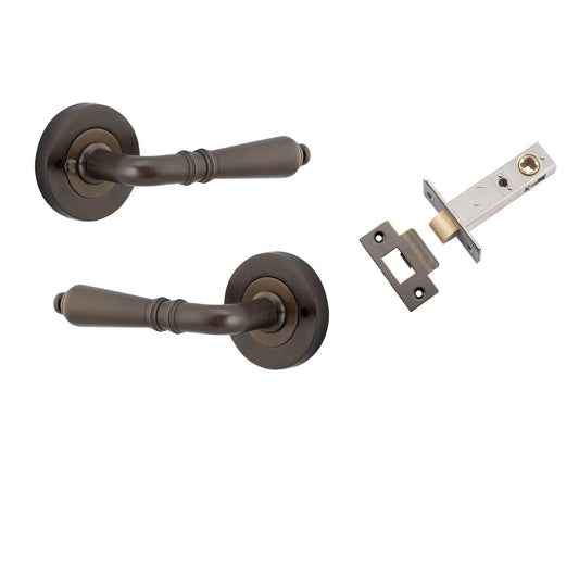 Iver Door Handle Sarlat Round Rose Inbuilt Privacy Pair Kit Signature Brass