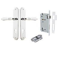 Iver Door Handle Sarlat Shouldered Euro Key/Key Polished Chrome Entrance Kit