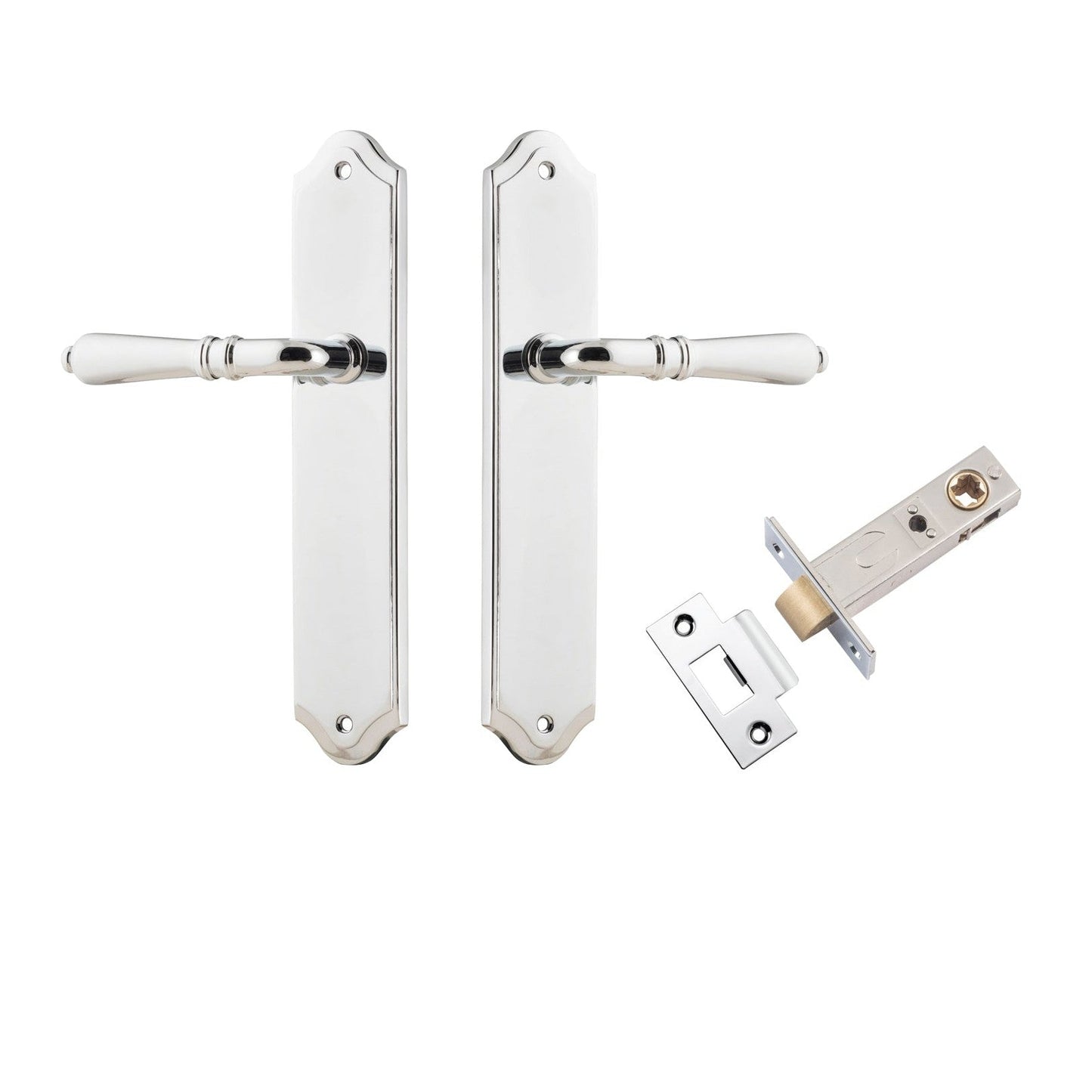 Iver Door Handle Sarlat Shouldered Latch Polished Chrome Passage Kit