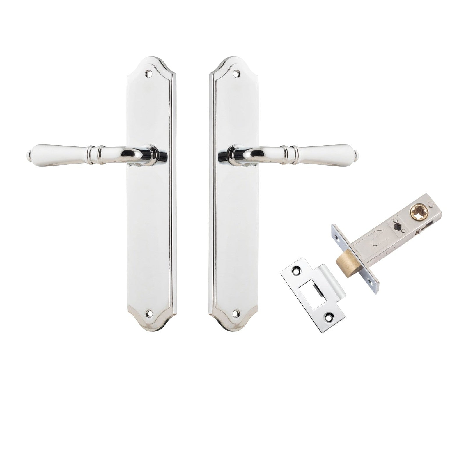Iver Door Handle Sarlat Shouldered Latch Polished Chrome Passage Kit