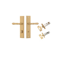 Iver Door Handle Sarlat Stepped Brushed Brass Privacy Kit