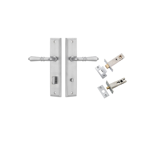 Iver Door Handle Sarlat Stepped Brushed Chrome Privacy Kit