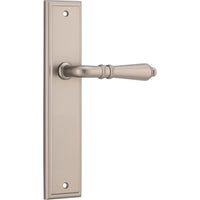 Iver Door Handle Sarlat Stepped Latch Pair Satin Nickel