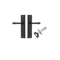 Iver Door Handle Sarlat Stepped Matt Black Passage Kit