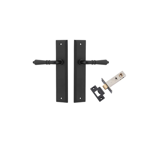 Iver Door Handle Sarlat Stepped Matt Black Passage Kit