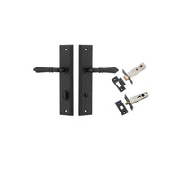 Iver Door Handle Sarlat Stepped Matt Black Privacy Kit