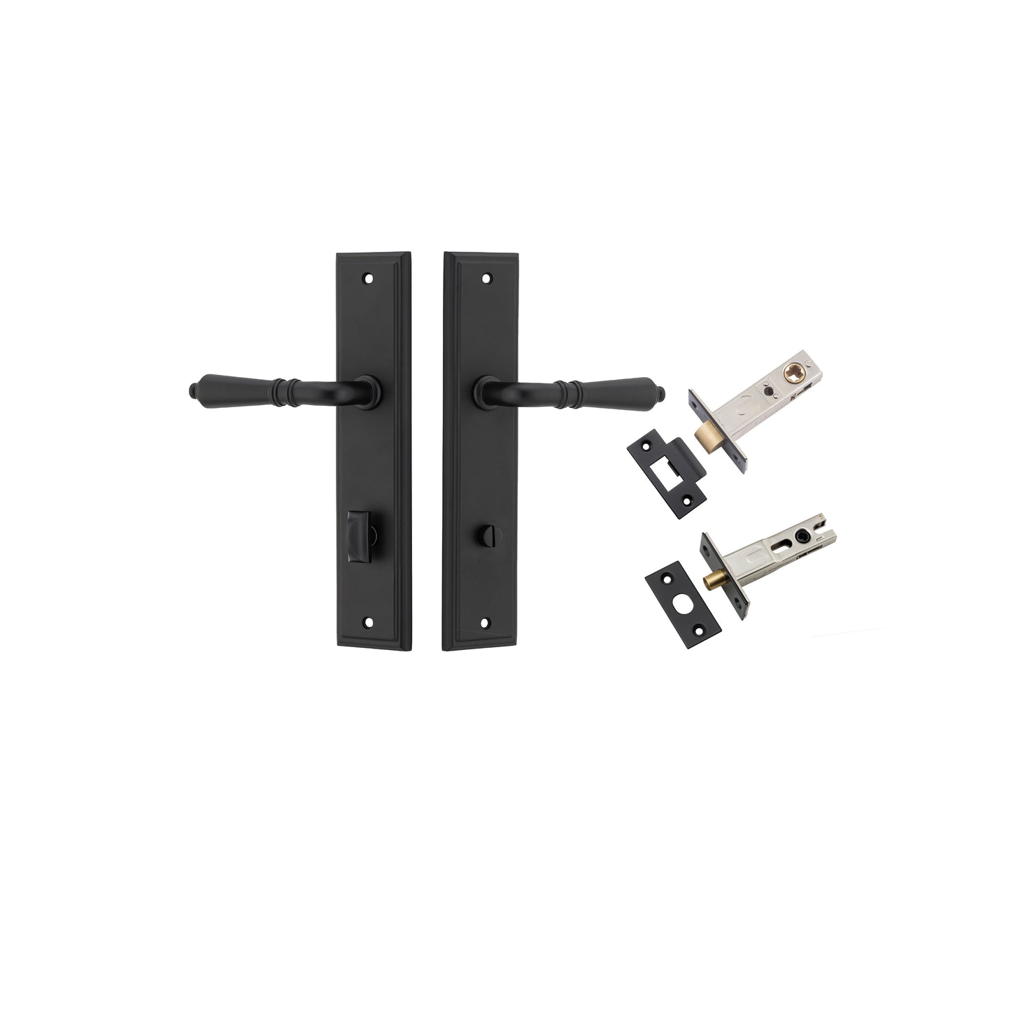 Iver Door Handle Sarlat Stepped Matt Black Privacy Kit
