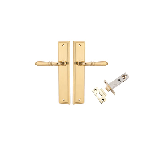 Iver Door Handle Sarlat Stepped Polished Brass Passage Kit