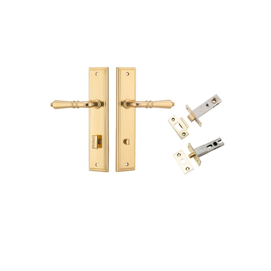 Iver Door Handle Sarlat Stepped Polished Brass Privacy Kit