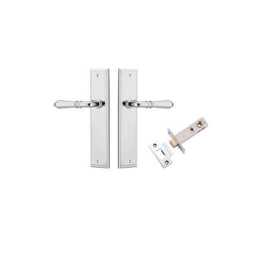 Iver Door Handle Sarlat Stepped Polished Chrome Passage Kit