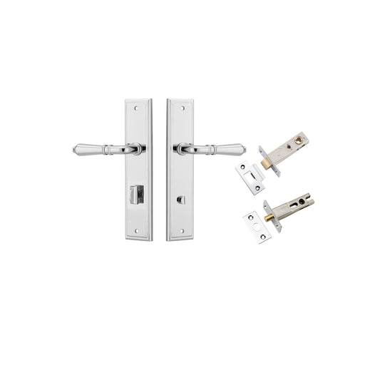 Iver Door Handle Sarlat Stepped Polished Chrome Privacy Kit
