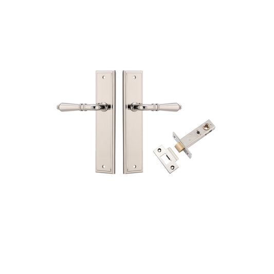 Iver Door Handle Sarlat Stepped Polished Nickel Passage Kit
