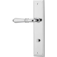Iver Door Handle Sarlat Stepped Privacy Pair Polished Chrome