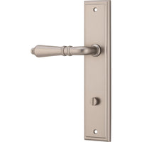 Iver Door Handle Sarlat Stepped Privacy Pair Satin Nickel