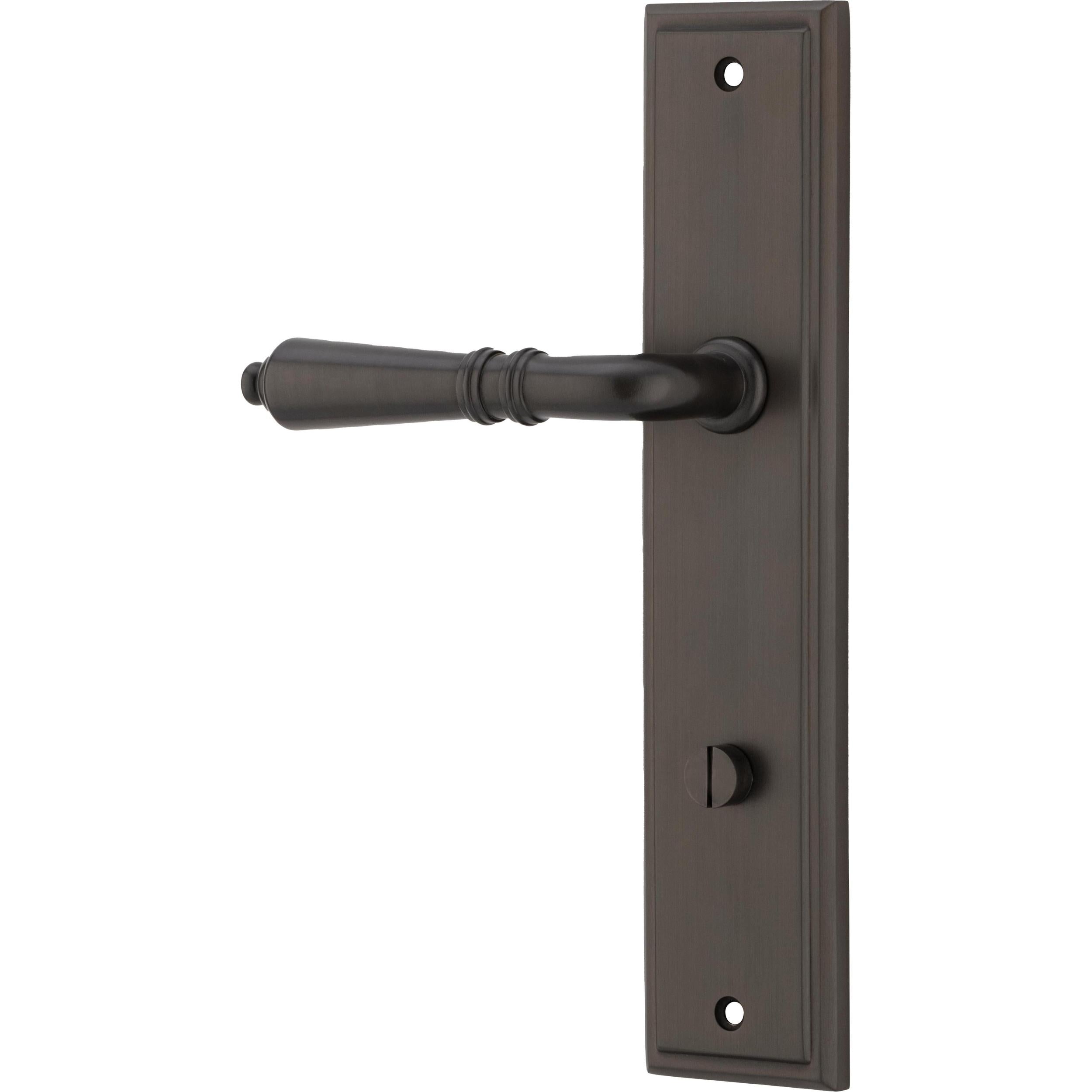 Iver Door Handle Sarlat Stepped Privacy Pair Signature Brass