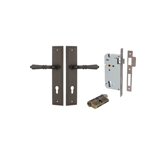 Iver Door Handle Sarlat Stepped Signature Brass Key / Key Entrance Kit