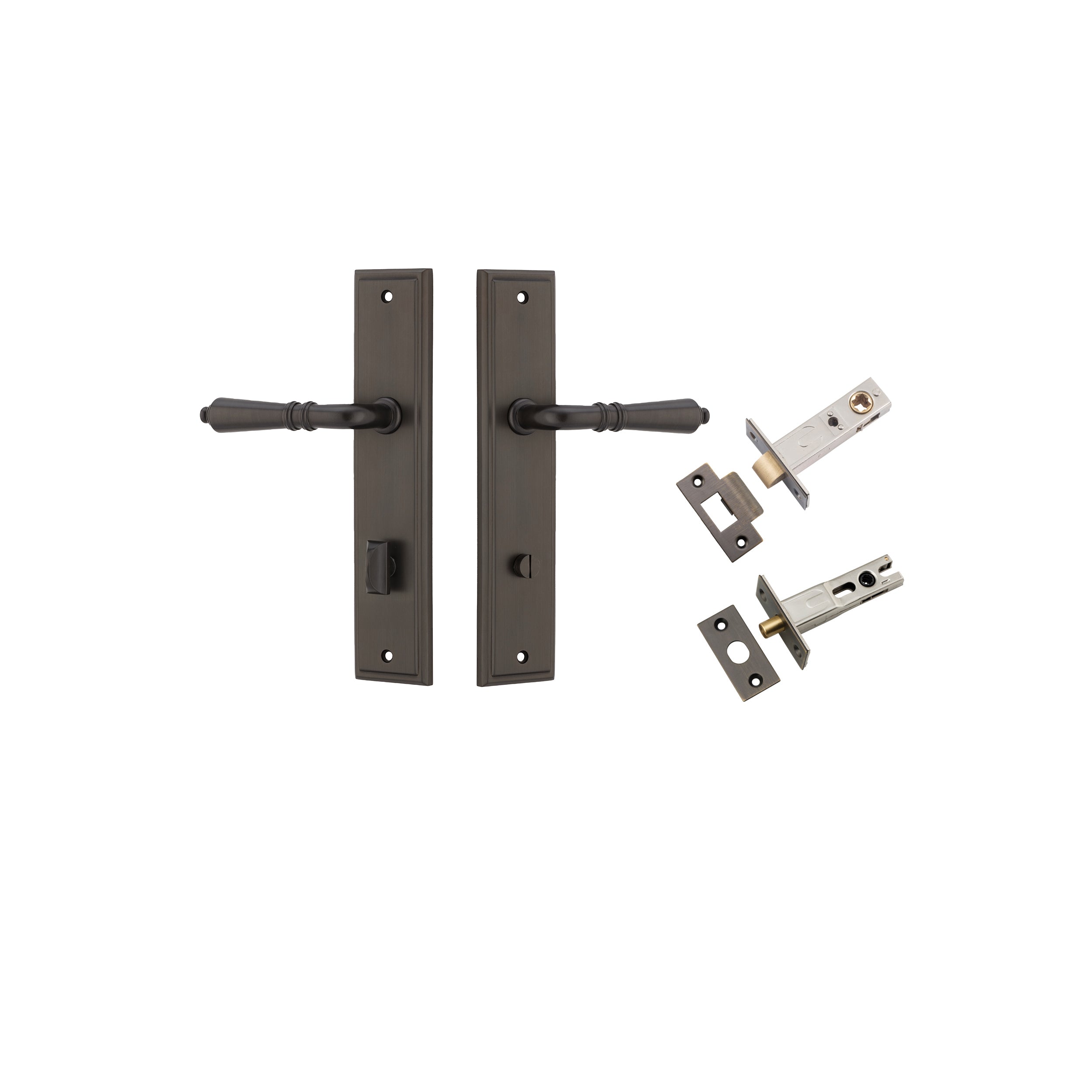 Iver Door Handle Sarlat Stepped Signature Brass Privacy Kit