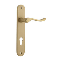 Iver Door Handle Stirling Oval Euro Pair Brushed Brass