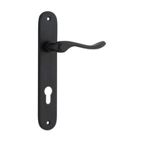 Iver Door Handle Stirling Oval Euro Pair Matt Black