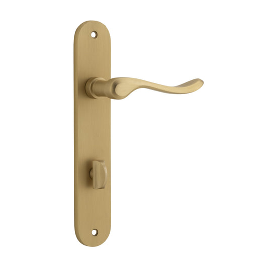 Iver Door Handle Stirling Oval Privacy Pair Brushed Brass