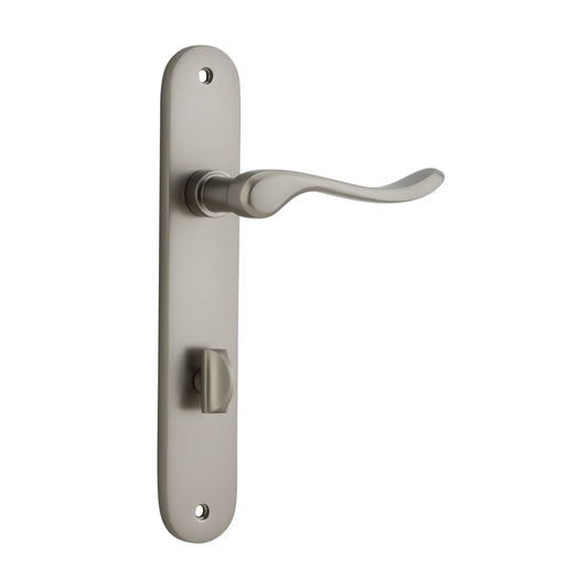 Iver Door Handle Stirling Oval Privacy Pair Satin Nickel