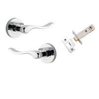 Iver Door Handle Stirling Round Rose Inbuilt Privacy Pair Kit Polished Chrome