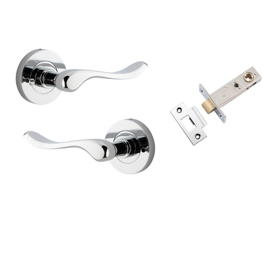 Iver Door Handle Stirling Round Rose Inbuilt Privacy Pair Kit Polished Chrome