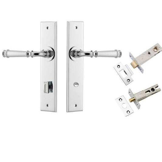 Iver Door Handle Verona Chamfered Privacy Polished Chrome Privacy Kit