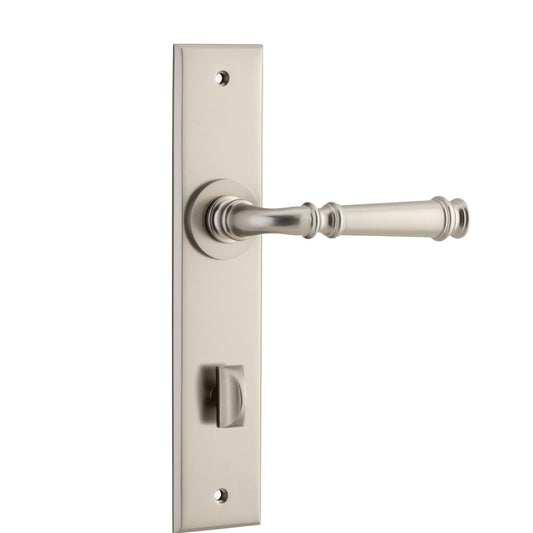 Iver Door Handle Verona Chamfered Privacy Satin Nickel