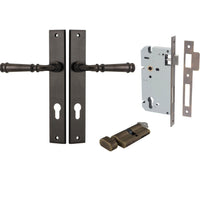 Iver Door Handle Verona Rectangular Euro Key/Thumb Signature Brass Entrance Kit