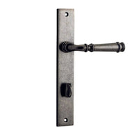 Iver Door Handle Verona Rectangular Privacy Pair Distressed Nickel
