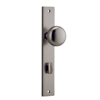 Iver Door Knob Cambridge Rectangular Privacy Pair Satin Nickel