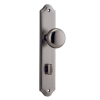 Iver Door Knob Cambridge Shouldered Privacy Pair Satin Nickel