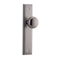 Iver Door Knob Cambridge Stepped Latch Pair Satin Nickel