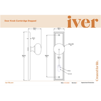 Iver Door Knob Cambridge Stepped Privacy Pair Polished Nickel